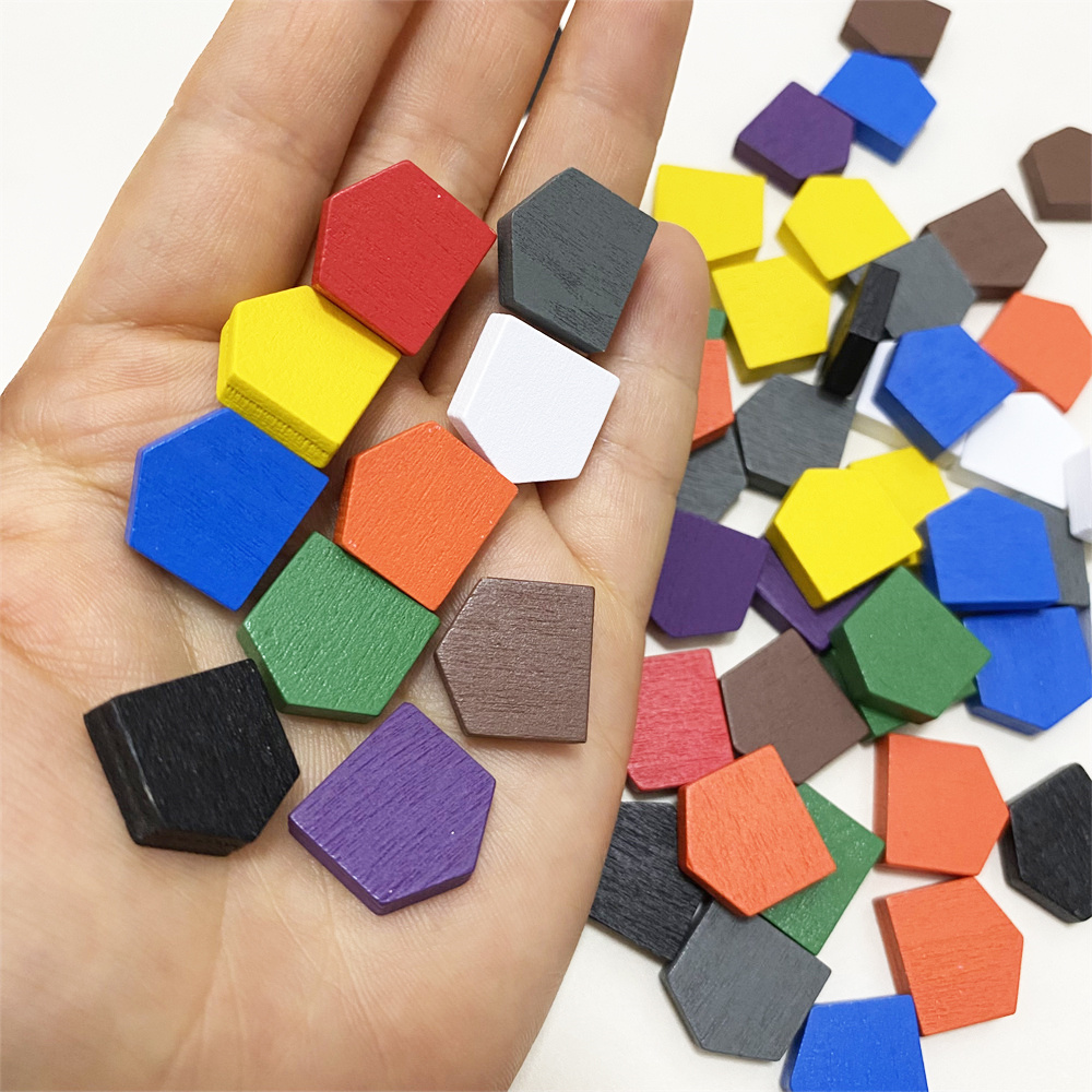 Board Game Vector - カラフルな木製の家のゲーム,16x16mm,トークン,ゲームアクセサリー,10色,50個