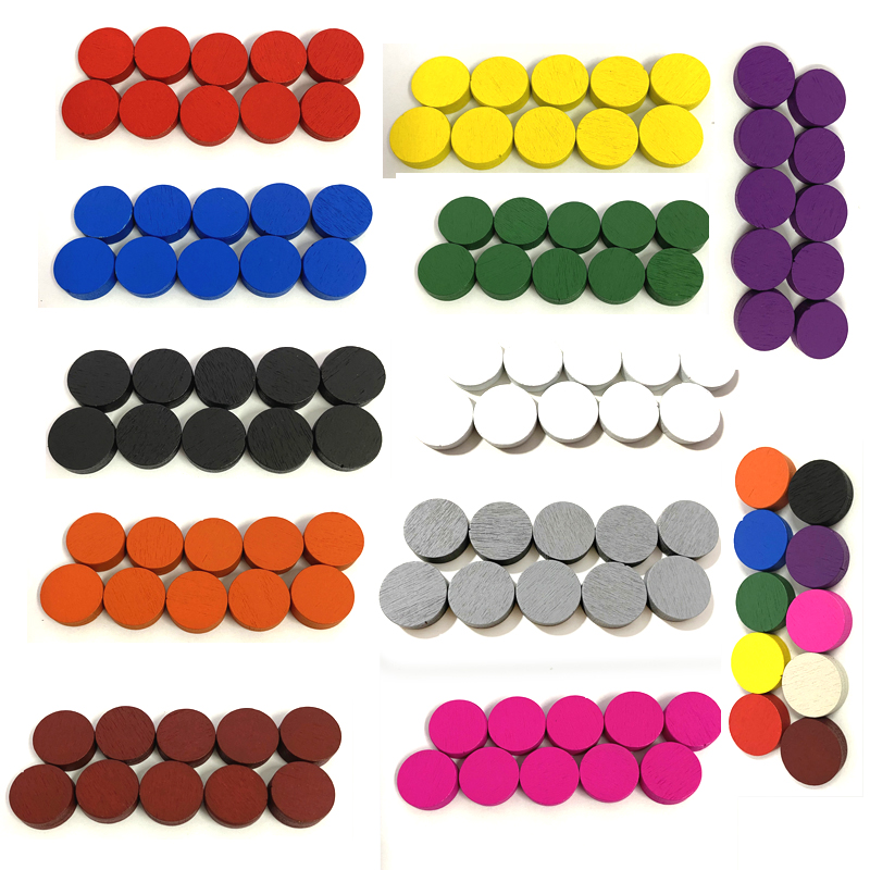 Board Game Vector - 100 個直径 15*5 ミリメートル木製ポーンゲームピースカラフルなチェストーク用ボードゲーム/教育ゲームアクセサリー