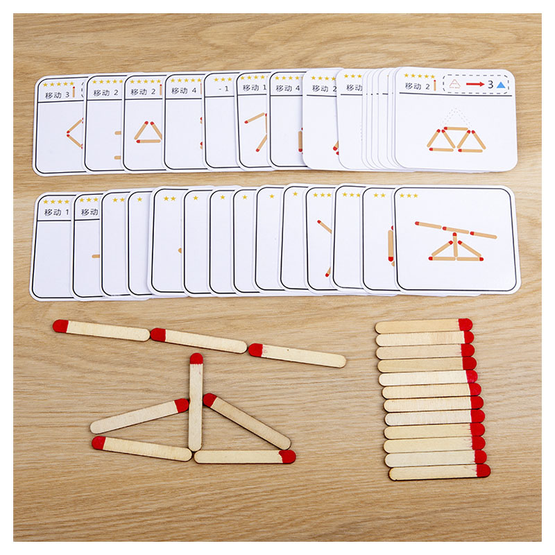 Board Game Enthusiast - モンテッソーリマッチパズルゲーム木のおもちゃ DIY 数学幾何学ボードゲーム論理的思考マッチトレーニング教育玩具子供のため