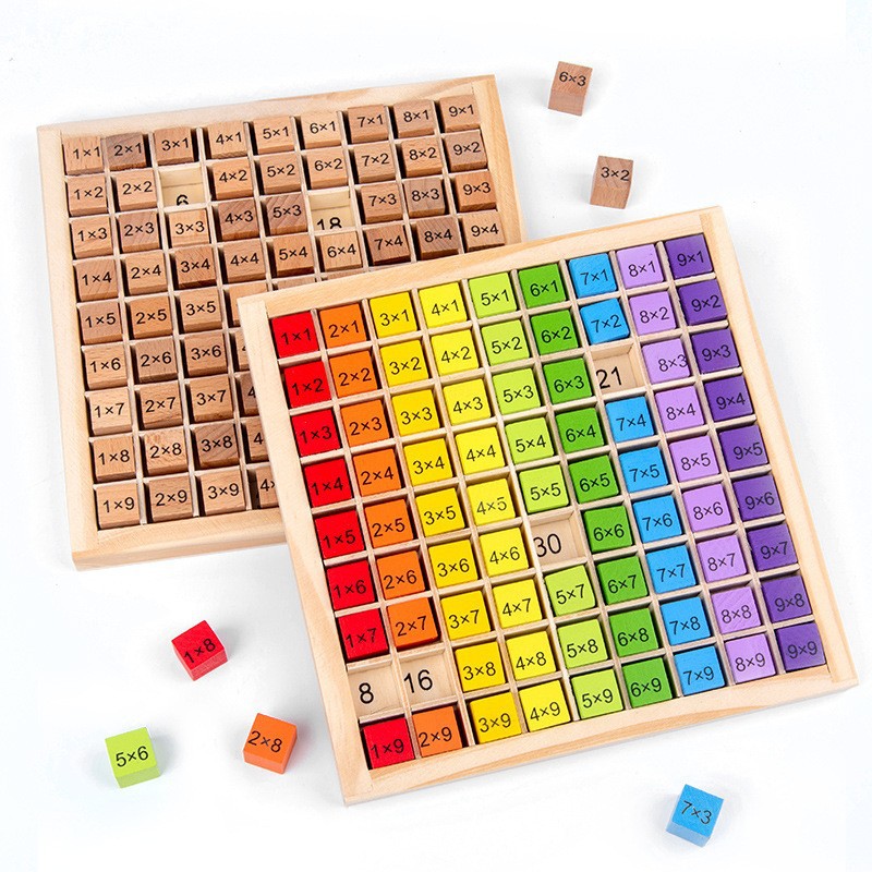 Board Game Enthusiast - モンテッソーリ教育玩具 木製掛け算盤ゲーム 掛け算表 数学 算数 教材