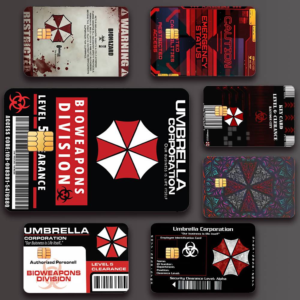 Board Game Resident Evil - ゲーム R-Resident E-Evil ポスタークレジットスキンカバーカードステッカー 4 個フィルムバスパスフロント装飾銀行デビット防水