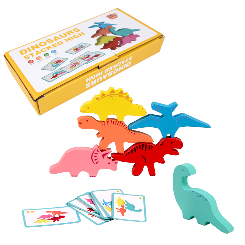 木製バランスブロックのおもちゃ子供のための動物恐竜ビルディン - Board Game Enthusiast のレビューと価格