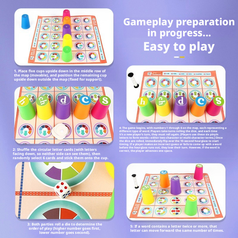 ホットキッズ 中国語ピンインマッチングボードゲーム カラフル - Board Game Enthusiast のレビューと価格